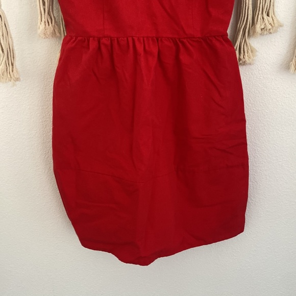 American Eagle Outfitters red mini dress cap sleeve bubble style open back 2 - Picture 7 of 16
